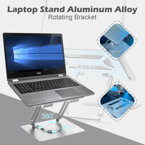 Soporte Giratorio de Aluminio para Laptop - Comodidad y Ergonomía en un Diseño Moderno - Image 2