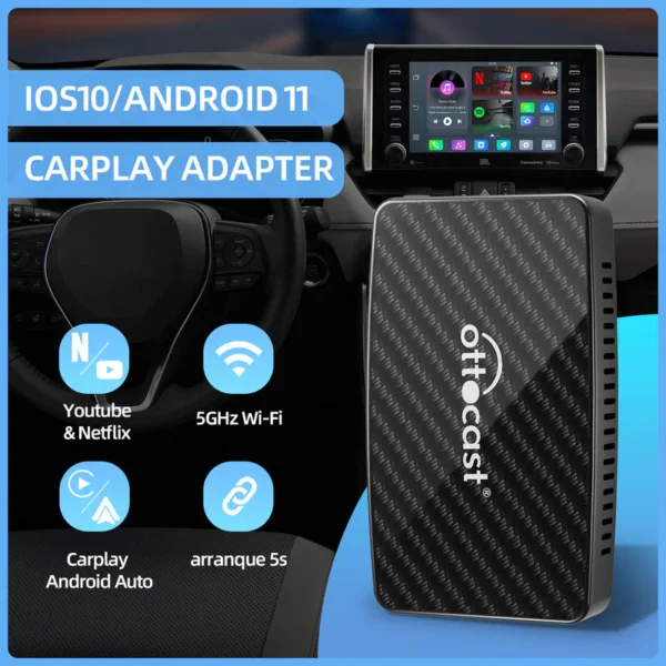 Adaptador Inalámbrico 3-en-1 Play2Video Pro para CarPlay/Android auto - Image 8